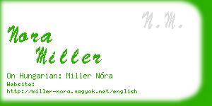 nora miller business card